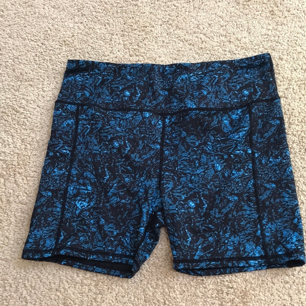Promover XXL blue/black athletic biker shorts.